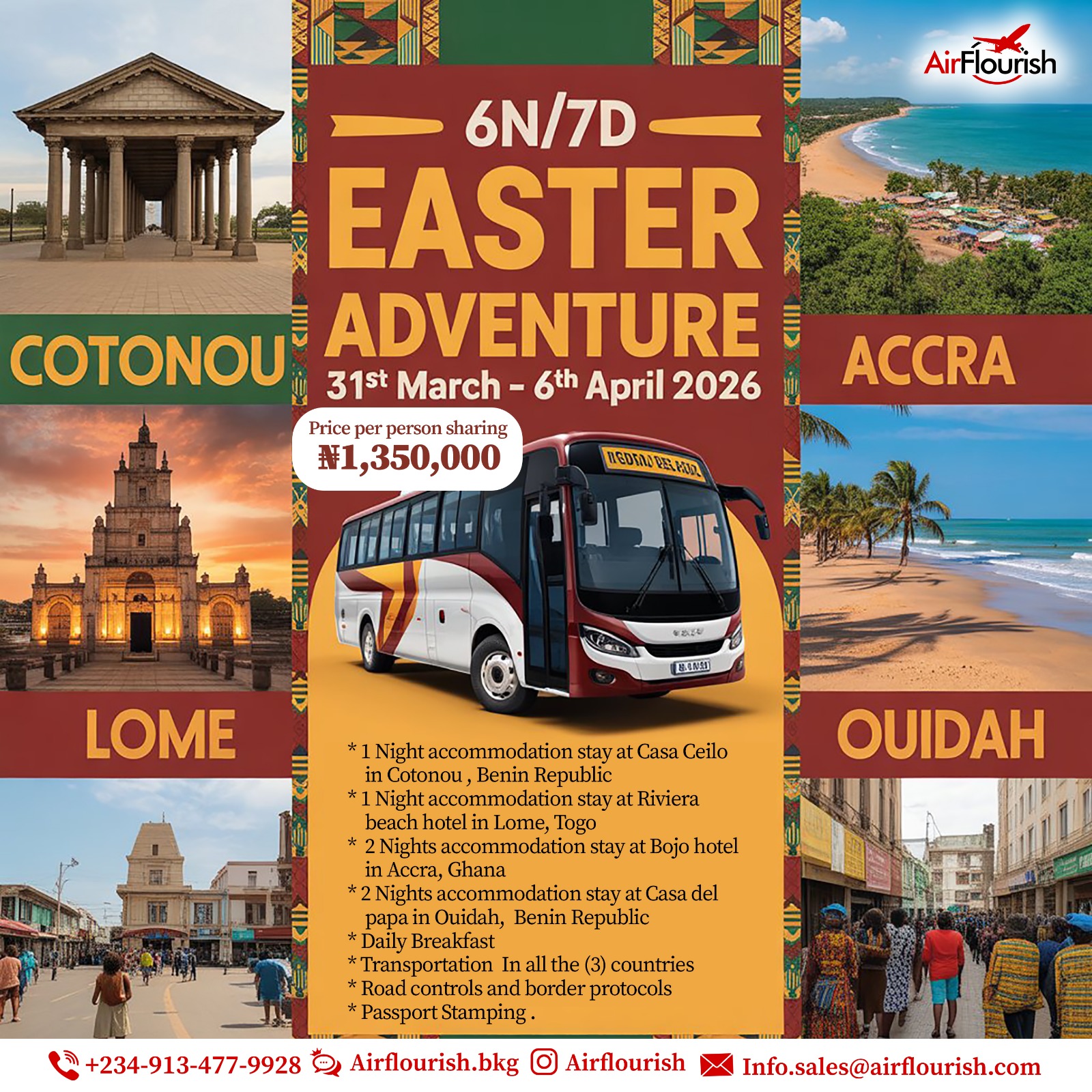 6 Nights / 7 Days Easter Adventure Benin • Togo • Ghana 31st March – 6th April 2026